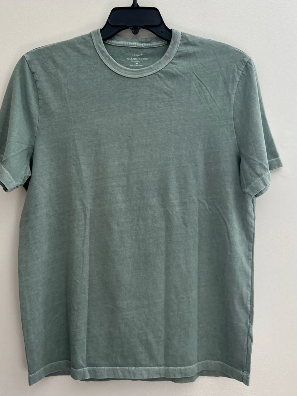 J.Crew Mens Garment Dyed Relaxed Fit T-Shirt Sage Green Size M Crew Neck